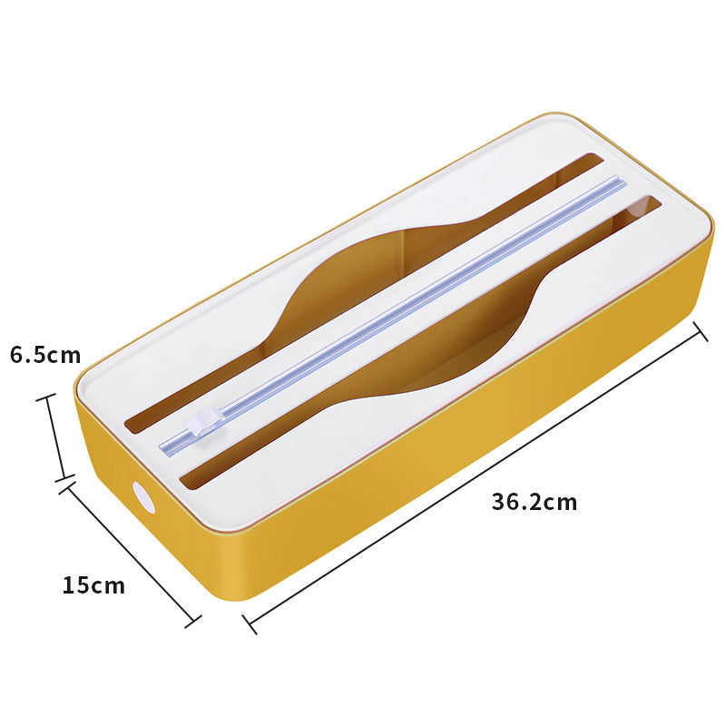 Storage box for aluminum foil, paper and plastic foil in the kitchen