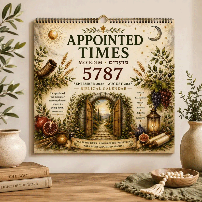 📅✨Biblical Hebrew Calendar 5787 | 2026-2027 Appointed Times Wall Calendar | Feast Days, Hebrew Dates and Shabbat