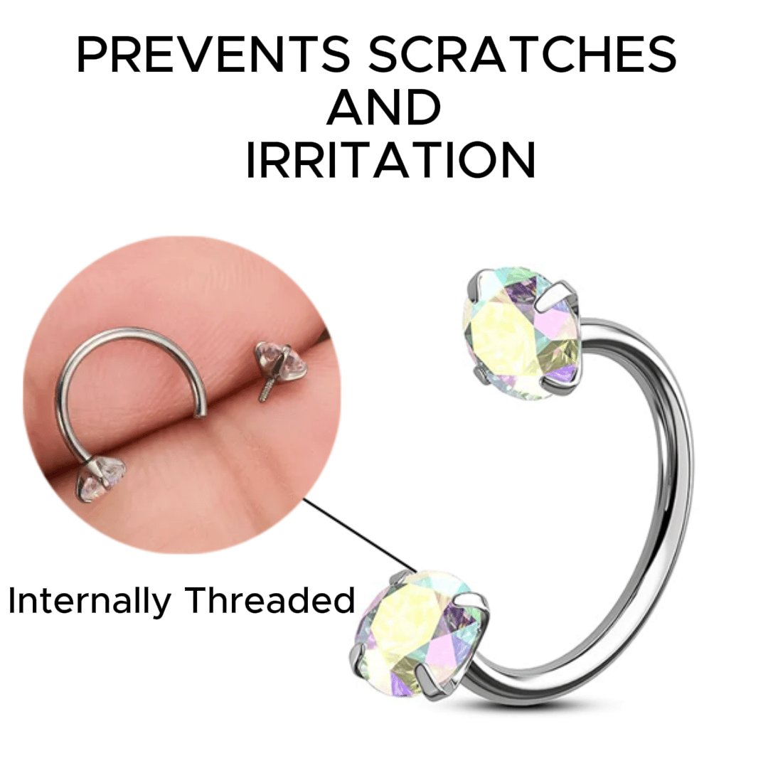 Horseshoe-shaped nose ring – internally threaded and comfortable