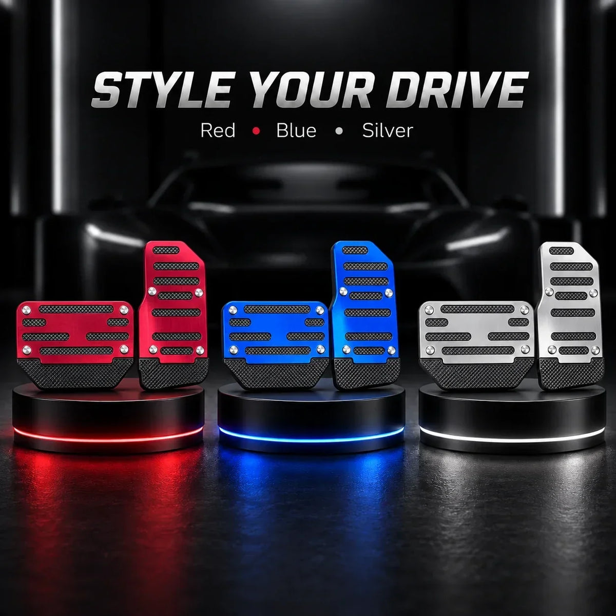 🚗💥Car Pedal Covers, Aluminum Alloy Sets for Automatic & Manual Vehicles
