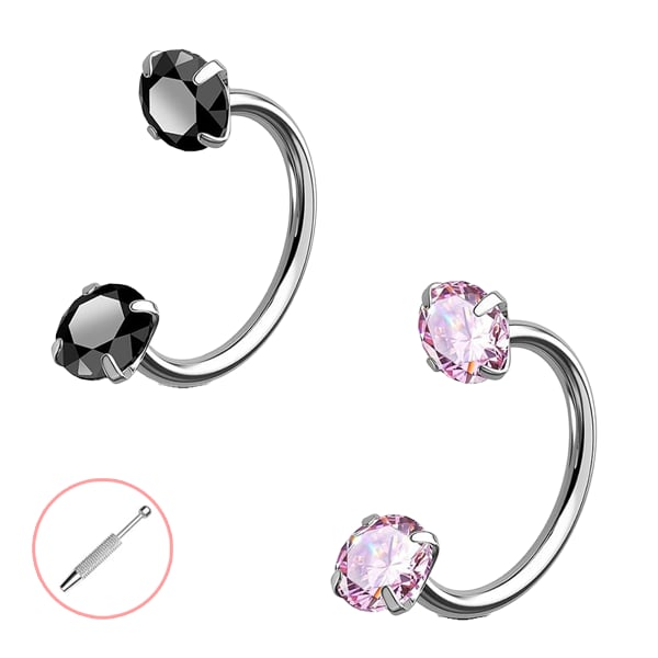 Horseshoe-shaped nose ring – internally threaded and comfortable