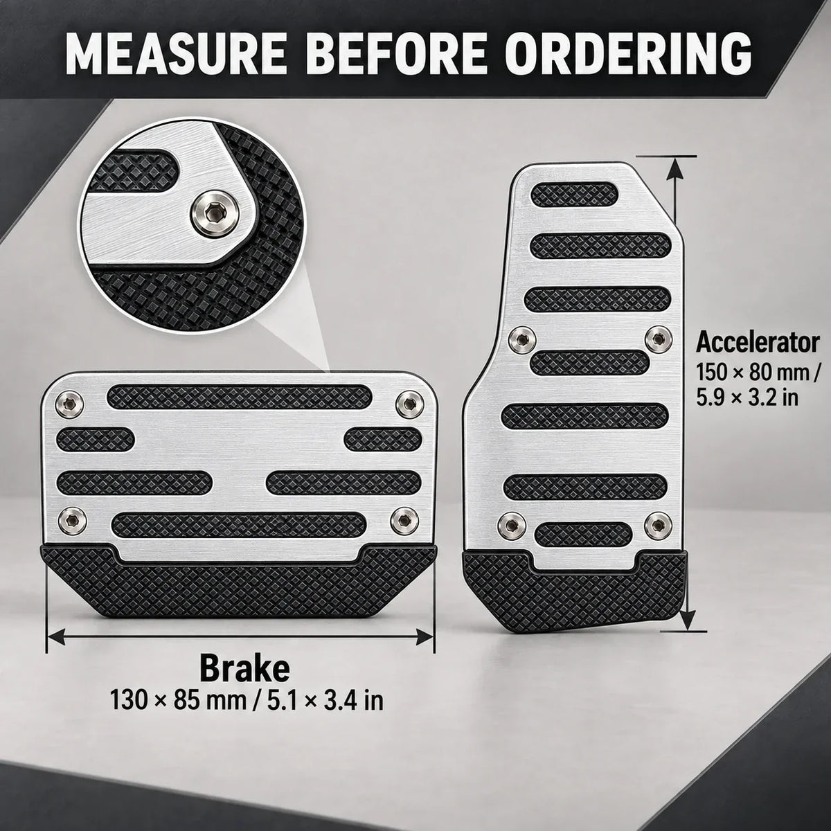 🚗💥Car Pedal Covers, Aluminum Alloy Sets for Automatic & Manual Vehicles