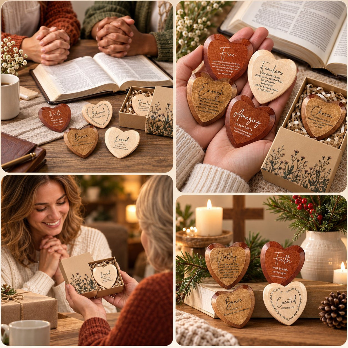✝️🎁Christian gift set with heart-shaped pocket cards (pack of 12)