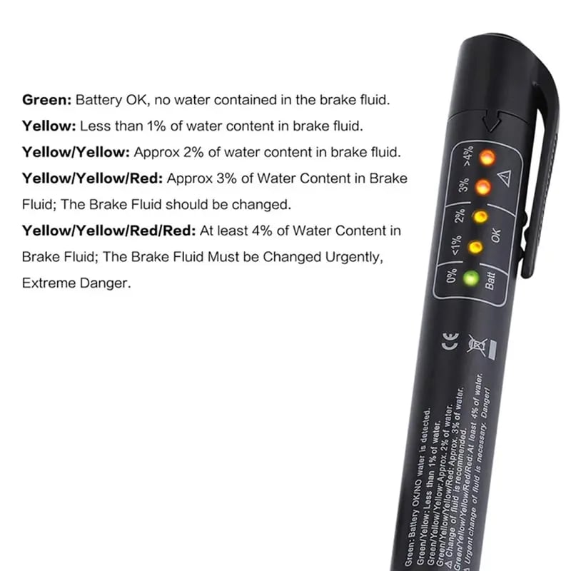 🚗 Portable test pen for brake fluid, for DOT 3 / DOT 4 / DOT 5.