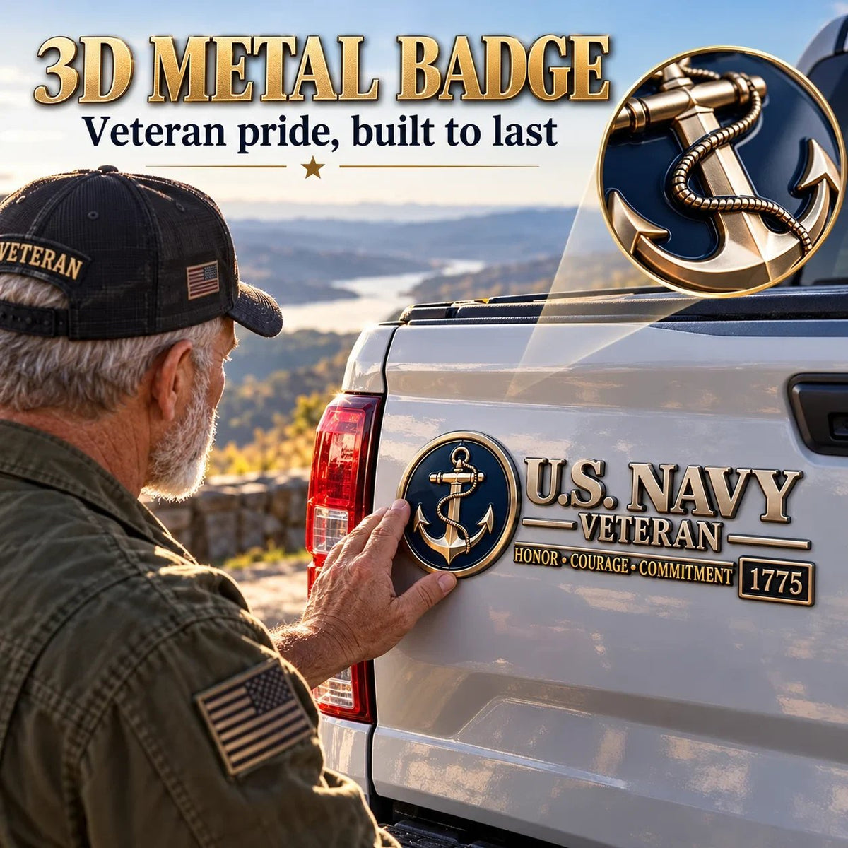 🎖️3D Metal Veteran Honor Auto Badge | For daily driving & veteran gatherings