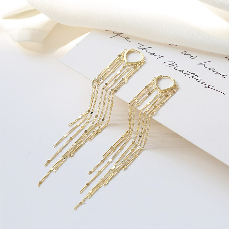 🔥Limited-time 50% discount✨Long tassel earrings, 14k gold-plated, for women