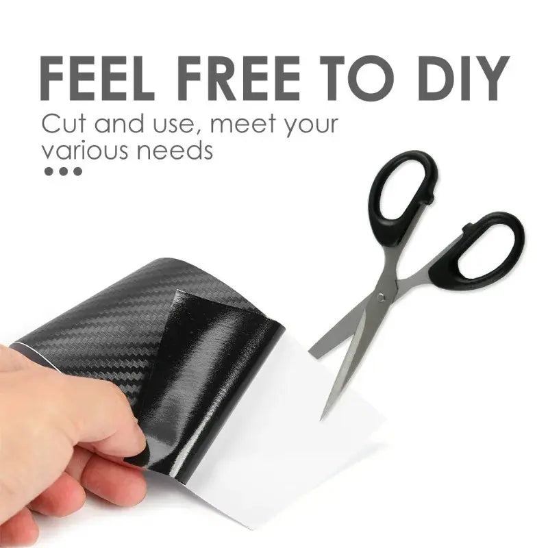 Protective film for car doors - scratch- and impact-resistant 3D carbon fiber-effect vinyl film with a self-adhesive backing