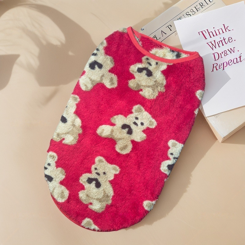 🐶 50% Off for a Limited Time! ✨ Cute Fleece-Lined Pet Vest — Warm, Stretchy, and Featuring a Bear Pattern 🧸
