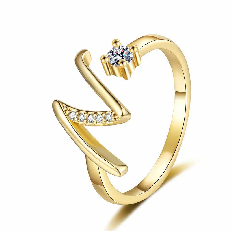⏰Limited-time💍Adjustable Sparkle Initial Ring for Women