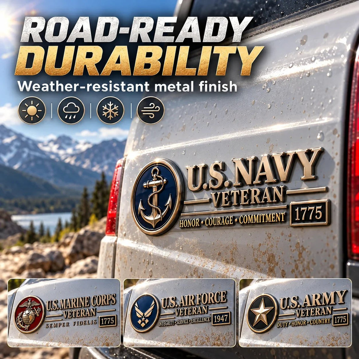 🎖️3D Metal Veteran Honor Auto Badge | For daily driving & veteran gatherings