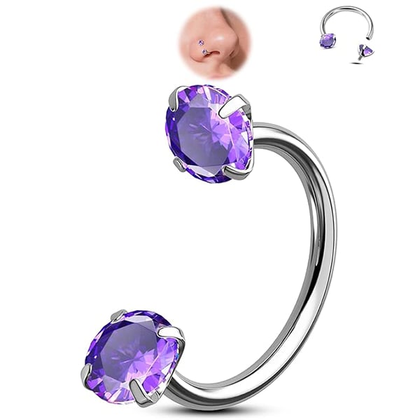 Horseshoe-shaped nose ring – internally threaded and comfortable