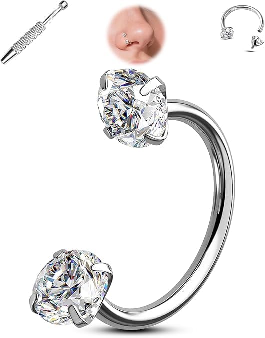 Horseshoe-shaped nose ring – internally threaded and comfortable