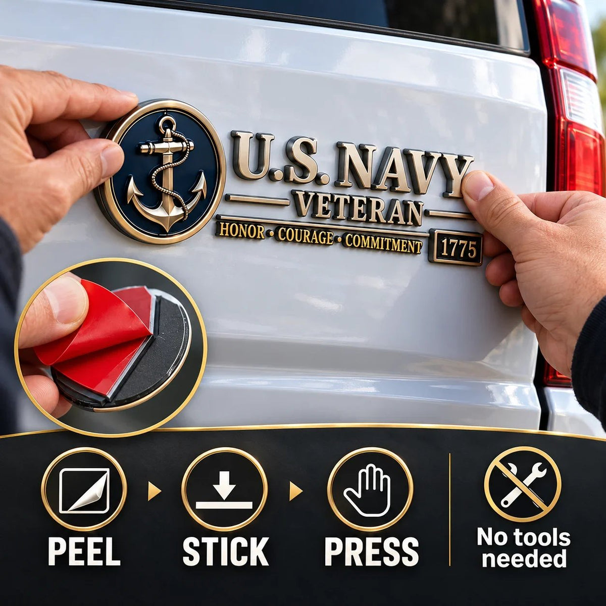 🎖️3D Metal Veteran Honor Auto Badge | For daily driving & veteran gatherings