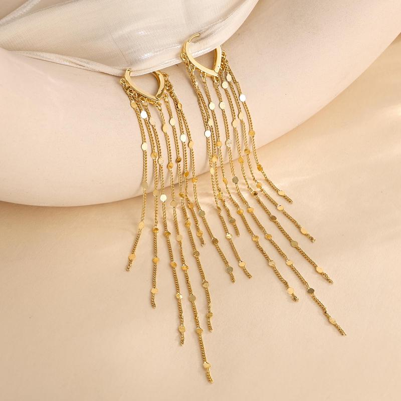 🔥Limited-time 50% discount✨Long tassel earrings, 14k gold-plated, for women