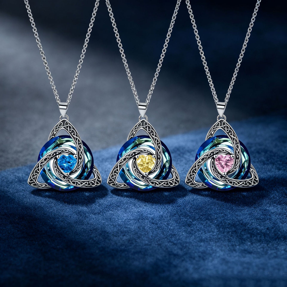 💎🔮Birthstone Celtic Trinity Knot Necklace