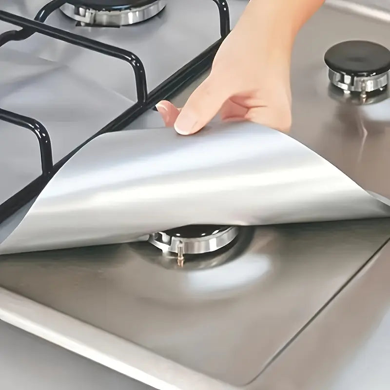✨4-Piece Reusable Non-Stick Gas Stove Burner Covers – Heat-Resistant & Washable