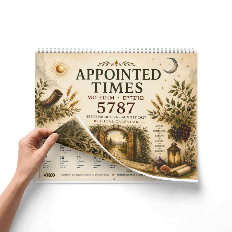 📅✨Biblical Hebrew Calendar 5787 | 2026-2027 Appointed Times Wall Calendar | Feast Days, Hebrew Dates and Shabbat