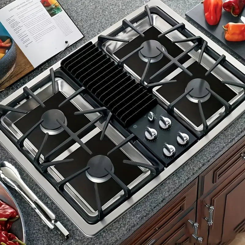 ✨4-Piece Reusable Non-Stick Gas Stove Burner Covers – Heat-Resistant & Washable
