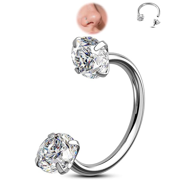 Horseshoe-shaped nose ring – internally threaded and comfortable