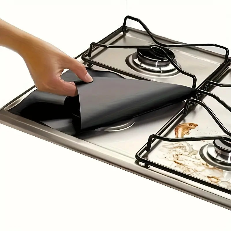 ✨4-Piece Reusable Non-Stick Gas Stove Burner Covers – Heat-Resistant & Washable