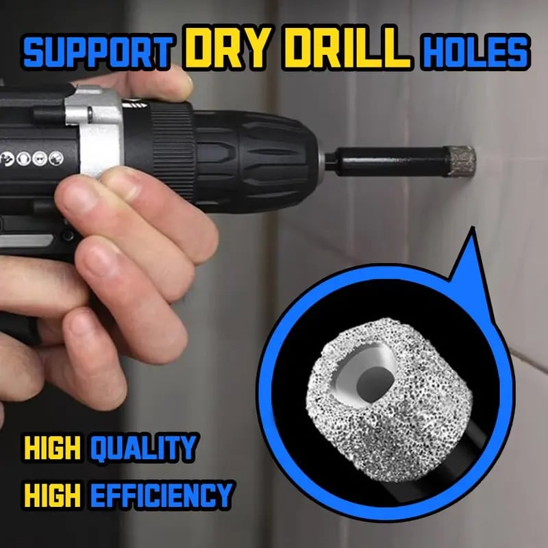 🔥🛠️49% OFF | 6Pcs Dry Diamond Drill Bit Set 🛠 Hex Shank Brazed Hole Saw for Tile, Glass & Granite