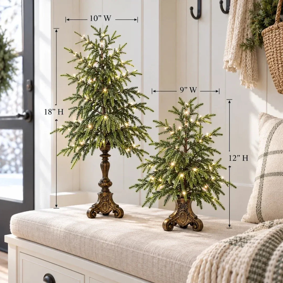🌲✨Vintage Lighted Norfolk Pine Trees
