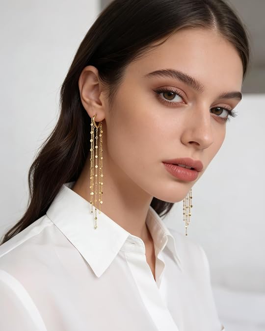 🔥Limited-time 50% discount✨Long tassel earrings, 14k gold-plated, for women