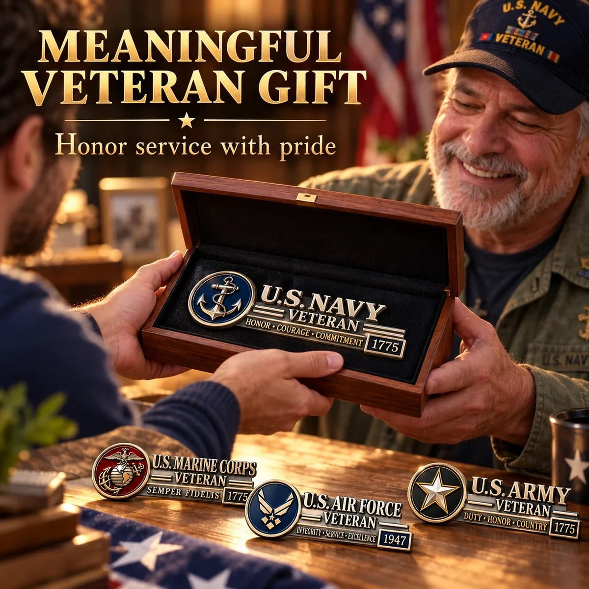 🎖️3D Metal Veteran Honor Auto Badge | For daily driving & veteran gatherings