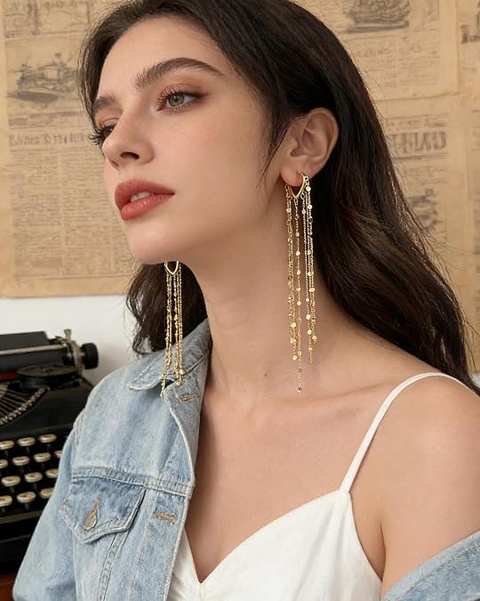 🔥Limited-time 50% discount✨Long tassel earrings, 14k gold-plated, for women