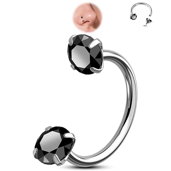 Horseshoe-shaped nose ring – internally threaded and comfortable
