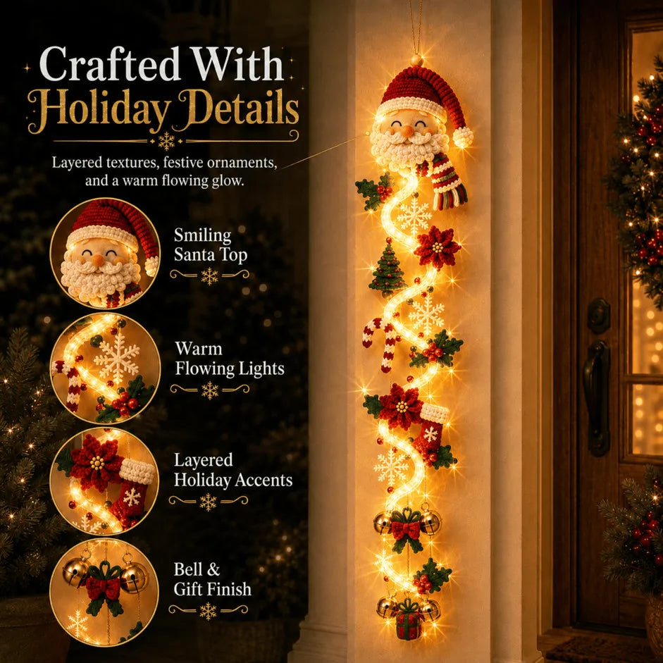🎄🎅 Light-Up Christmas Door Hanger | 6 festive illuminated designs casting a warm glow, featuring 3D details and a space-saving vertical profile ✨