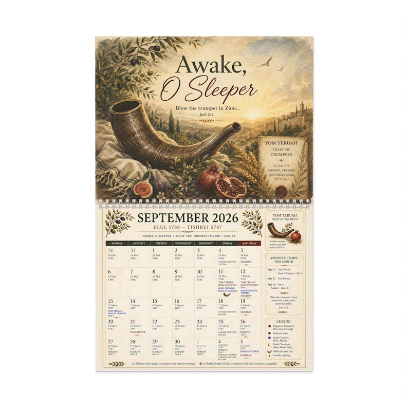 📅✨Biblical Hebrew Calendar 5787 | 2026-2027 Appointed Times Wall Calendar | Feast Days, Hebrew Dates and Shabbat