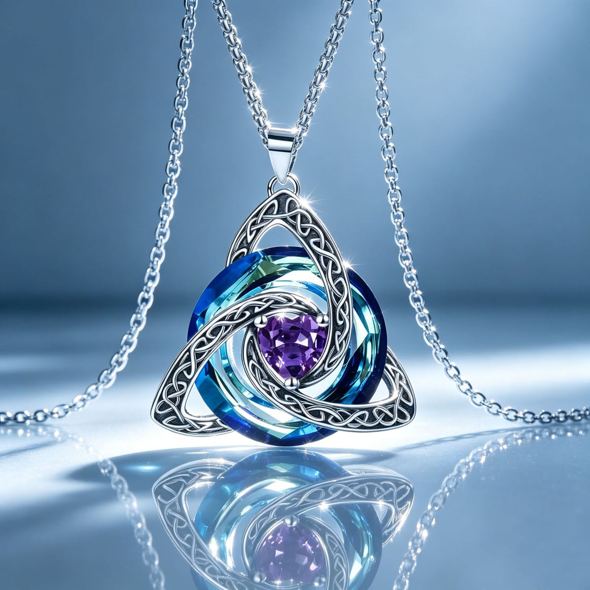 💎🔮Birthstone Celtic Trinity Knot Necklace