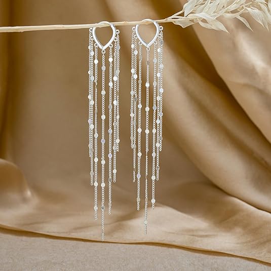 🔥Limited-time 50% discount✨Long tassel earrings, 14k gold-plated, for women