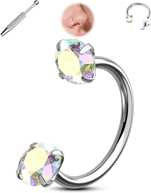 Horseshoe-shaped nose ring – internally threaded and comfortable