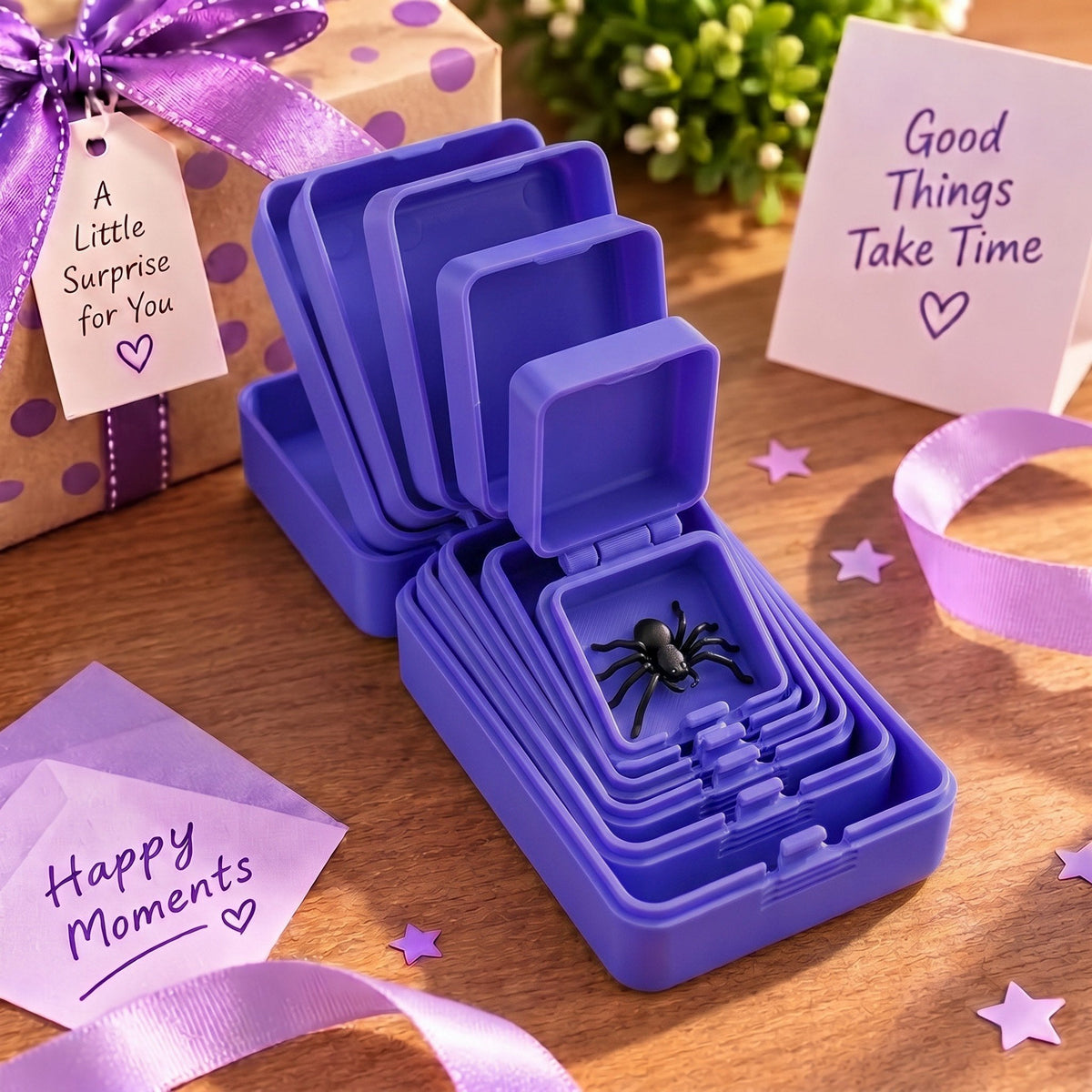 🎁 6-Layer Nesting Prank Gift Box | Pick Your Surprise: Middle Finger, Spider or Number 67