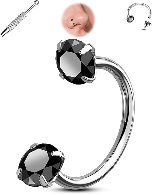 Horseshoe-shaped nose ring – internally threaded and comfortable