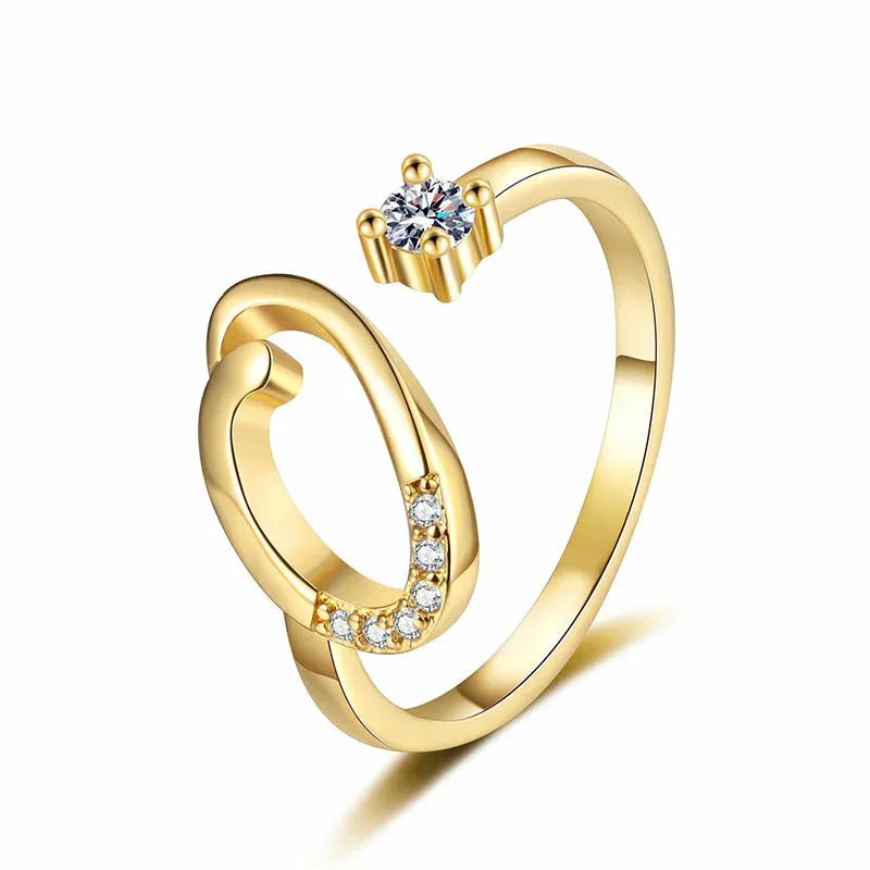 ⏰Limited-time💍Adjustable Sparkle Initial Ring for Women