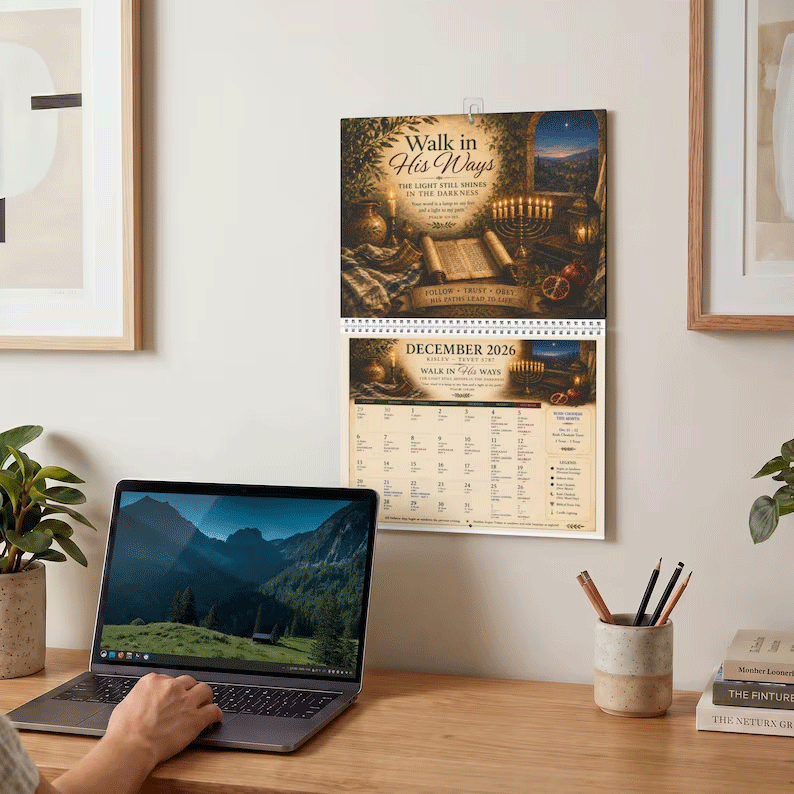 📅✨Biblical Hebrew Calendar 5787 | 2026-2027 Appointed Times Wall Calendar | Feast Days, Hebrew Dates and Shabbat