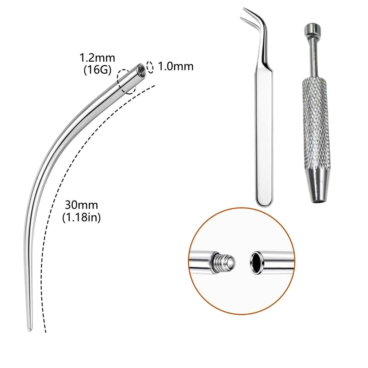 Horseshoe-shaped nose ring – internally threaded and comfortable