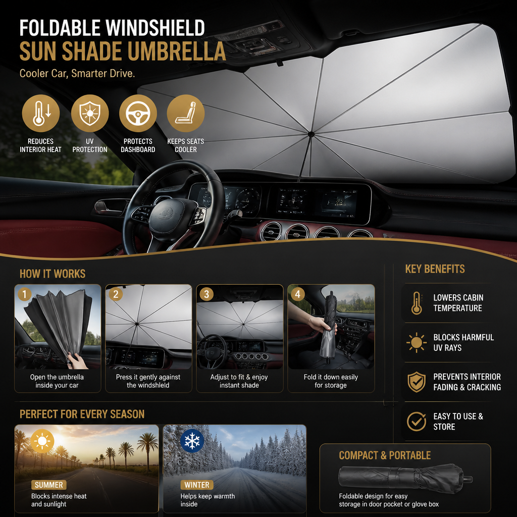 🔥Last Day: 50% Off - 2026 Upgraded Car Windshield Sunshade