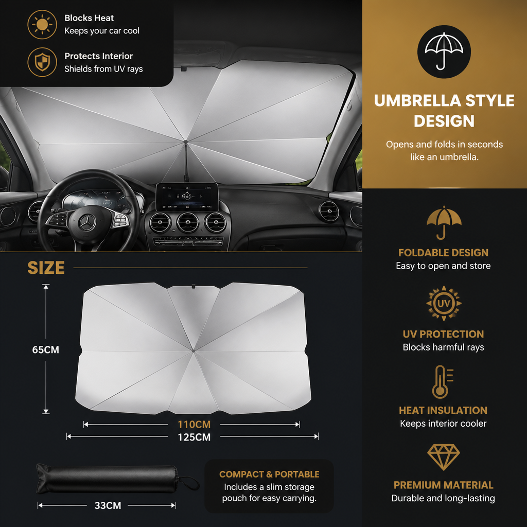 🔥Last Day: 50% Off - 2026 Upgraded Car Windshield Sunshade