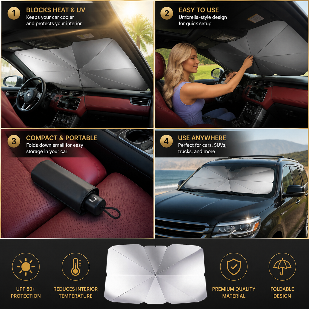 🔥Last Day: 50% Off - 2026 Upgraded Car Windshield Sunshade