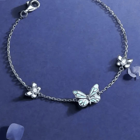 🦋💙Luminous Butterfly Charm Necklace & Bracelet Set