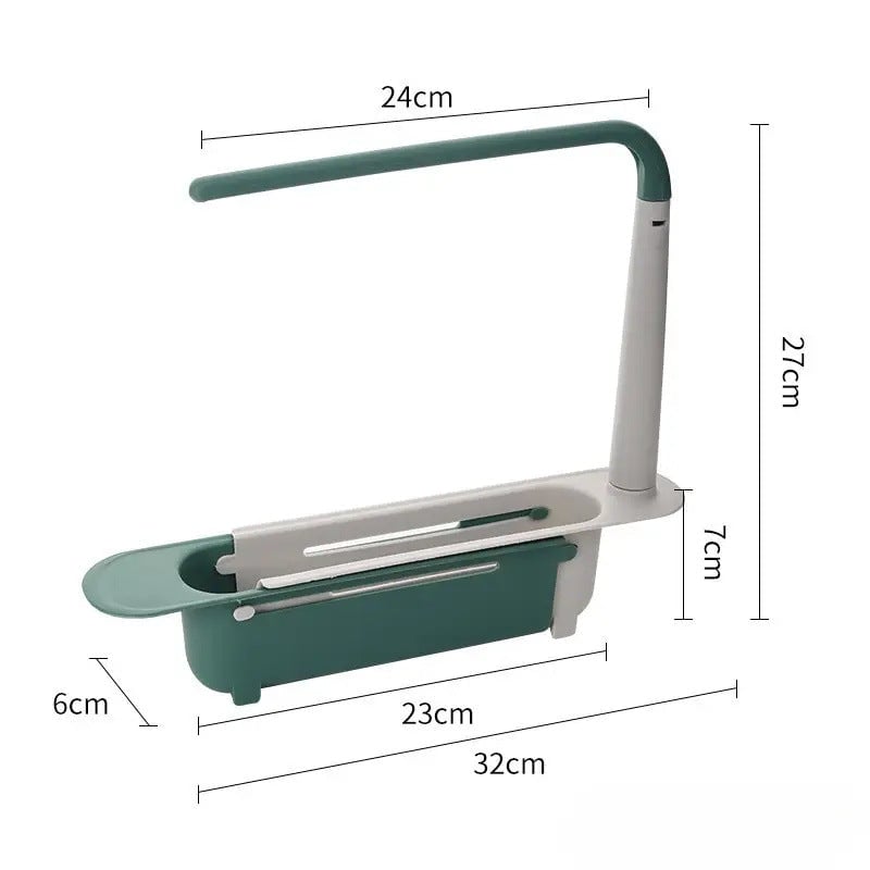 🔥✨ Adjustable Telescopic Kitchen Sink Organizer — Combines Draining, Drying, and Storage in One