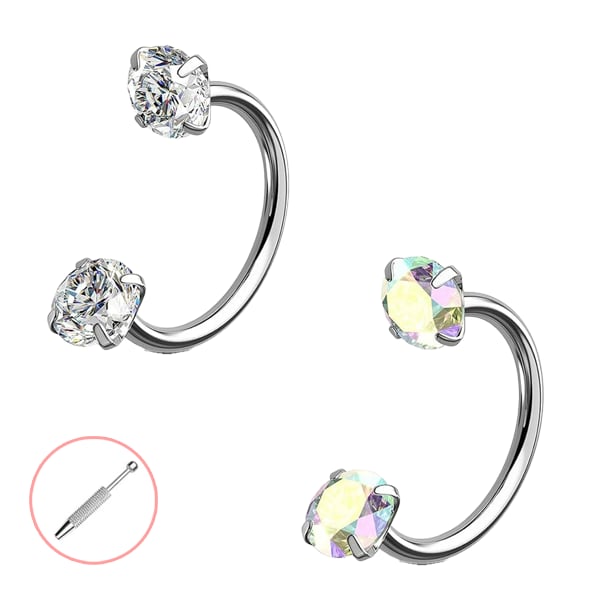 Horseshoe-shaped nose ring – internally threaded and comfortable