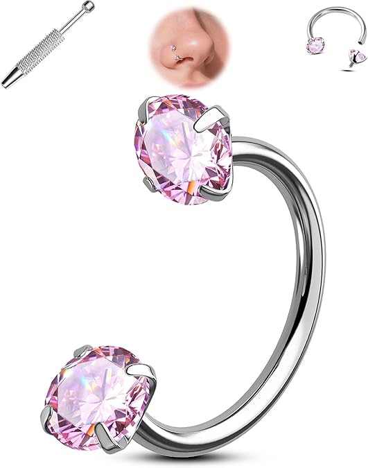 Horseshoe-shaped nose ring – internally threaded and comfortable