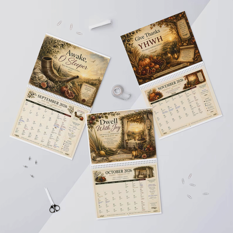 📅✨Biblical Hebrew Calendar 5787 | 2026-2027 Appointed Times Wall Calendar | Feast Days, Hebrew Dates and Shabbat