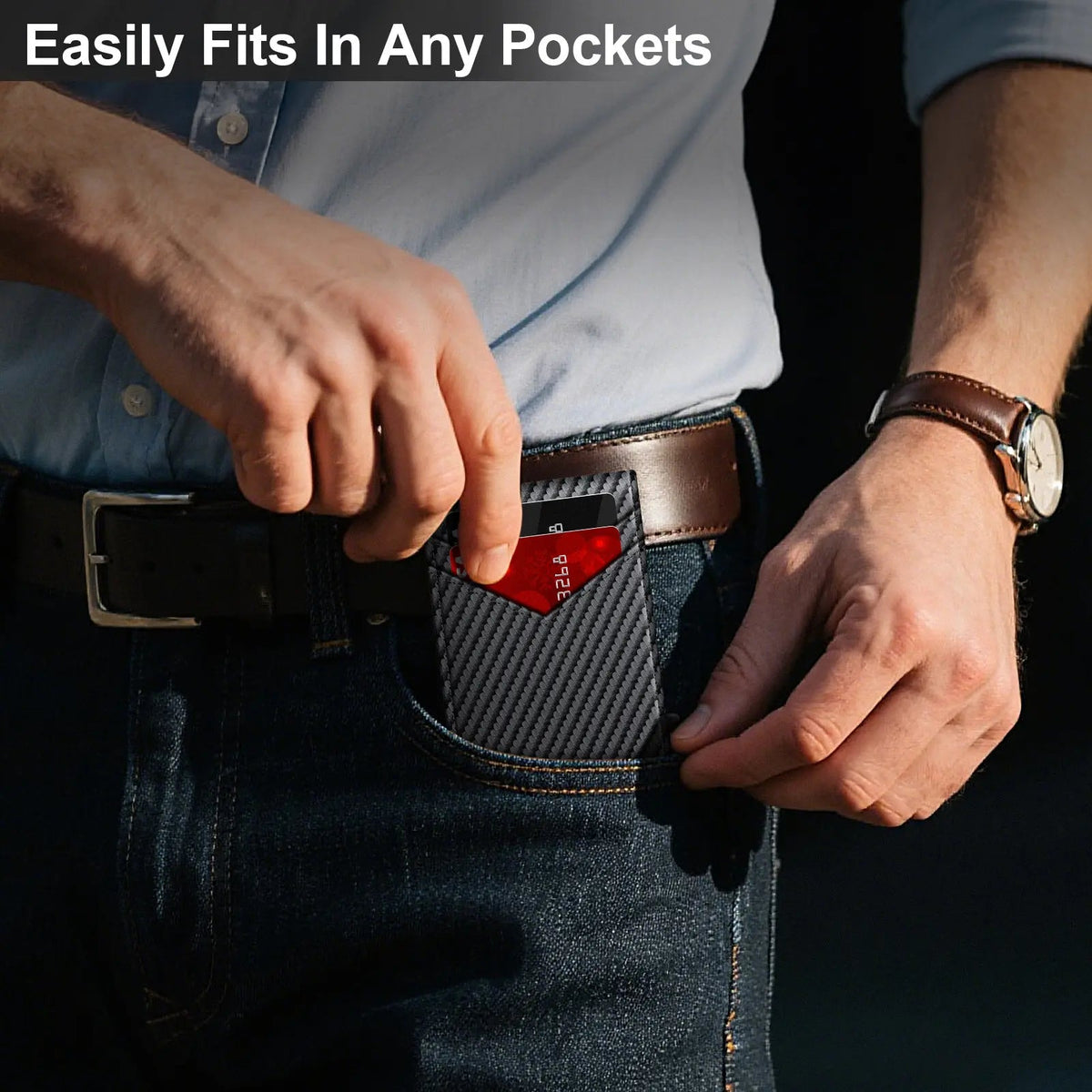 🛡️💳Men's RFID Minimalist Bifold Wallet – 1   ID Window, Pop-Up Card Holder,   Money Clip
