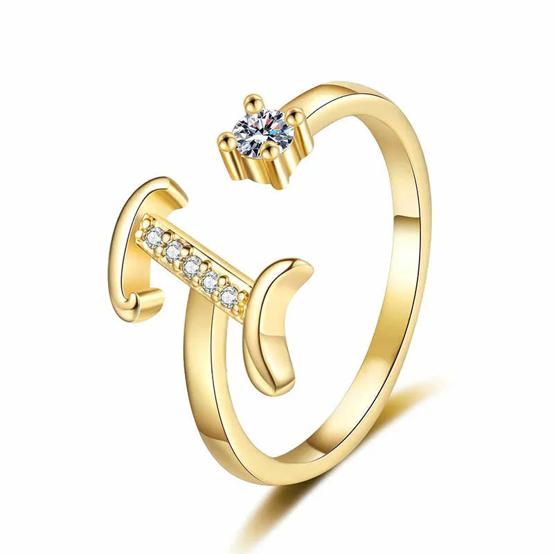 ⏰Limited-time💍Adjustable Sparkle Initial Ring for Women